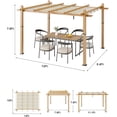 thumbnail image 2 of Lumiparty 10x13 FT Outdoor Pergola with Retractable Canopy, Weather-Resistant Aluminum Frame, Modern Patio Shelter for Backyard, Deck, Garden, Beige, 2 of 7