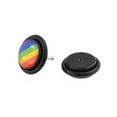 thumbnail image 3 of LGBT Rainbow Gay Pride Black Cheater Faux Plugs Earring For Unisex 14G Stainless Steel, 3 of 5