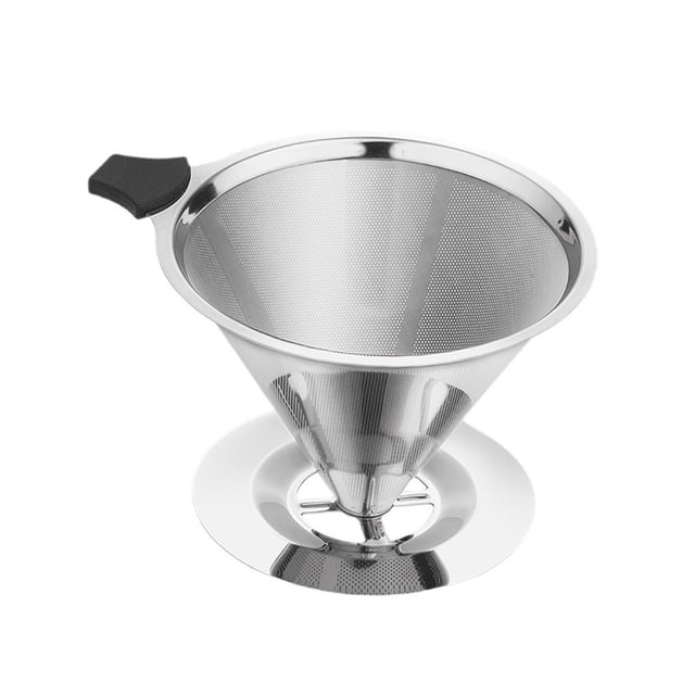 Xingzhi Stainless Steel Coffee Filter Cone Brew Coffee Filter for Kitchen Home Gifts Large Silver Small