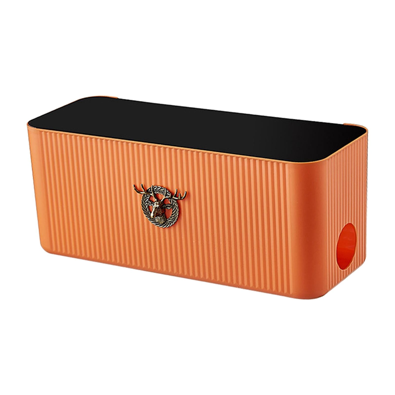 Wzmzjy Cable Management Box Storage Cord Organizer Wires Keeper for Kitchen Dining Room Orange