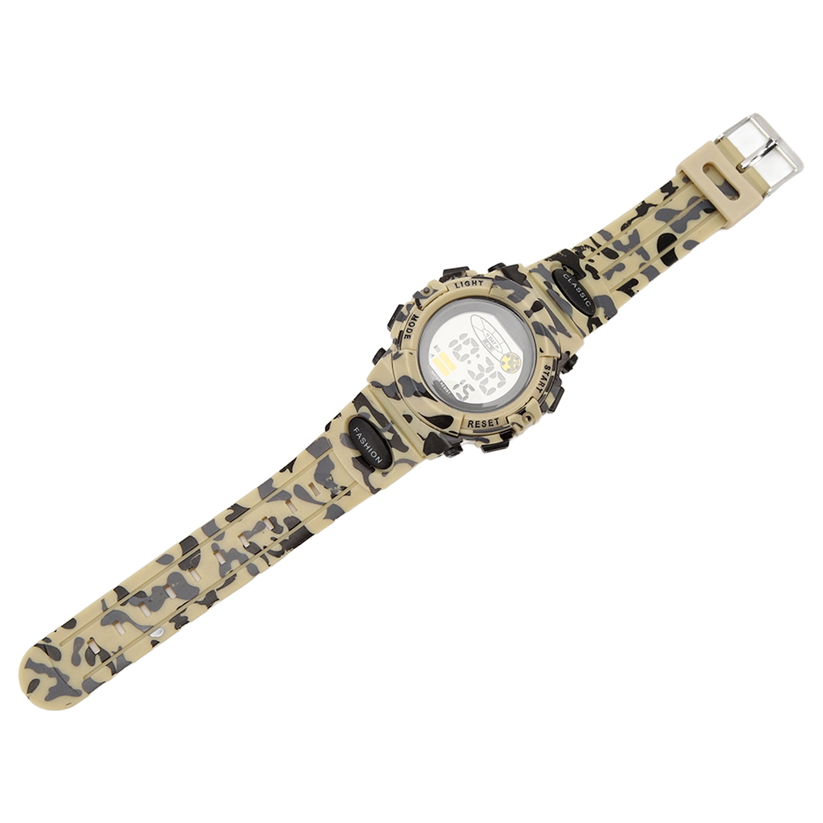Yajisi Sports Watch Waterproof Noctilucent Chronograph Digital Watch for Men Camouflage Khaki (9.8 inches / 25 cm)