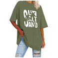 thumbnail image 1 of YDLCAFD Chemises à Manches Courtes pour Femmes Ensemble Décontracté Col Rond T-Shirt Imprimé, 1 of 4