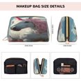 thumbnail image 5 of Xecao Flower White Horse (2) Print Fashion Makeup PVC Bag Large Capacity Travel Cosmetic Bag for Women Organizer Toiletry Clutch, 5 of 8