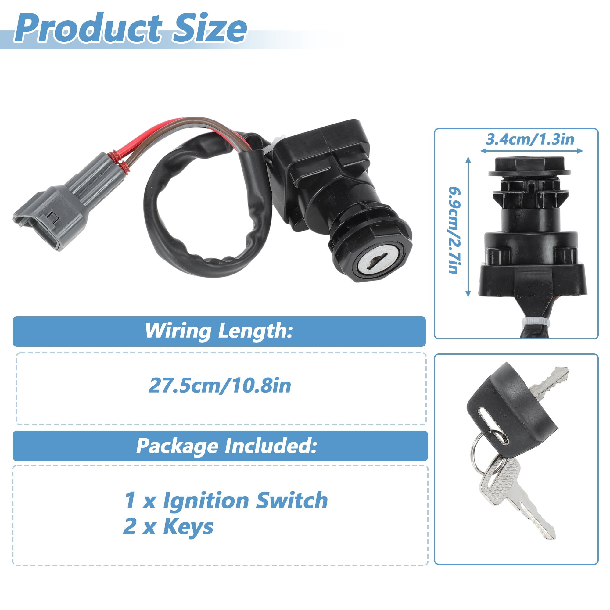 Unique Bargains Ignition Key Switch for Arctic Cat ATV 650 700 4X4 H1 V2 4 Pins