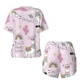thumbnail image 5 of Naloa No Drama Llama Women's Short-Sleeved Pajama Set, Loungewear, Summer pajamas, Breathable Cozy - Large, 5 of 9