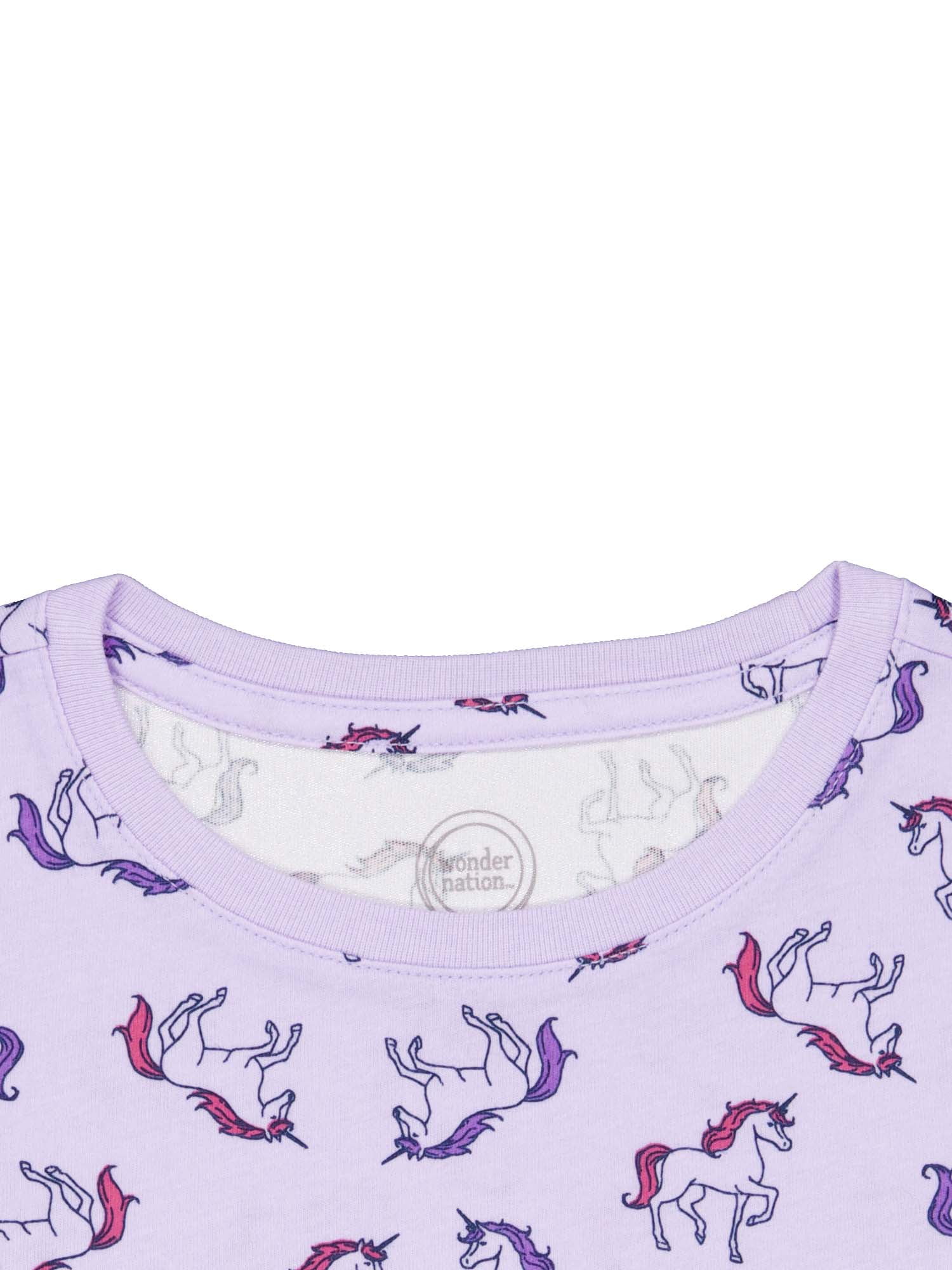 Wonder Nation Girls Short Sleeve Kid Tough T-Shirt, Sizes 4-18 & Plus