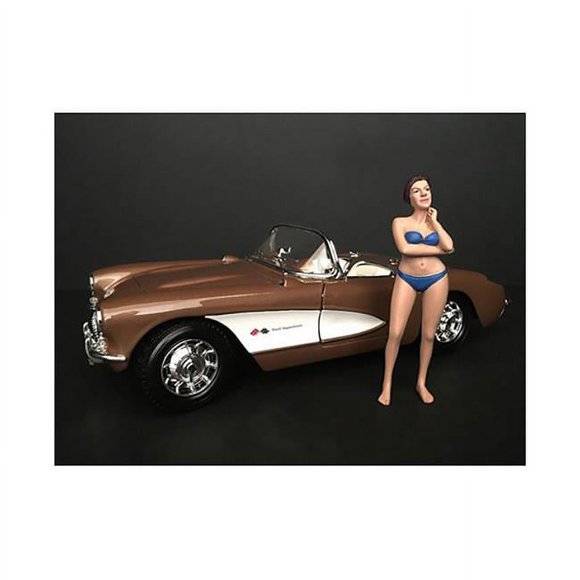 American Diorama 38276 December Bikini Calendar Girl Figurine for 1-24 Scale Model