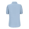 thumbnail image 5 of Duoif Womens Tops Womens Shirts Button down Dress Shirts Casual Short Sleeve Textured Collared Summer Work Blouse Camping Clothes Sky Blue XL, 5 of 8