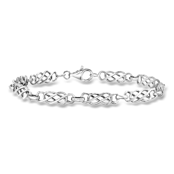 Ross-Simons 14kt White Gold Double-Infinity Link Bracelet, Women's, Adult