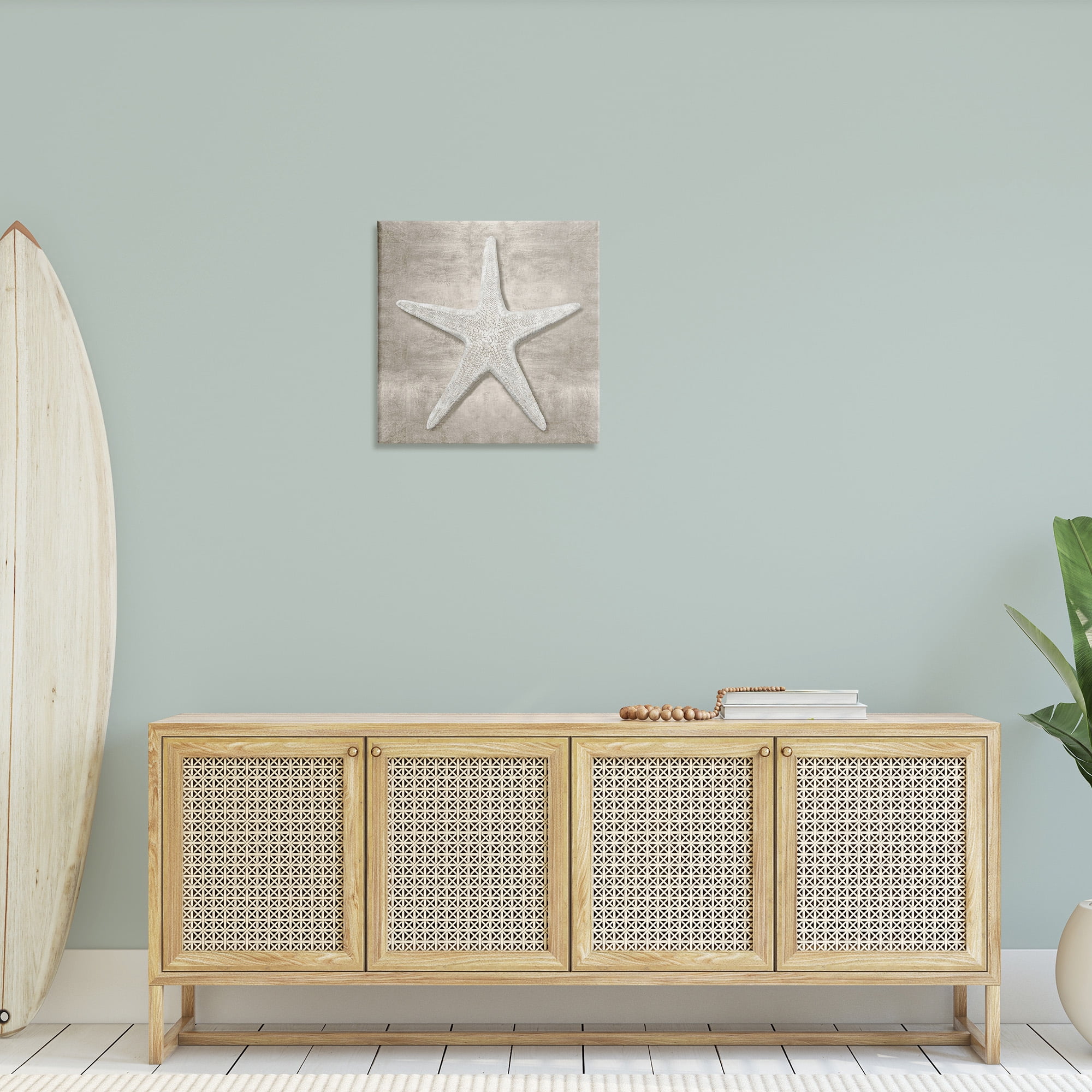 Stupell Industries Rustic Grey Starfish Nature Painting Gallery Wrapped Canvas Art Print Wall Art, 24 x 24