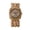 Brown, variant on Women's Analog Quartz Bohemian Tonneau Case Decompression Natural Wood Beaded Stretch Band Watch – Handmade Elastic Buddhist Bead Bracelet with Arabic Numeral Floral Wreath Dial