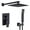 Matt Black, variant on Bathroom Faucet 10 Inch Bathroom Luxury Rain Mixer Shower Combo Set Wall Mounted Rainfall Shower Head and Handheld System Shower Faucet Set Rough-in Valve Body and Trim Included