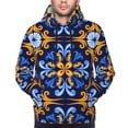 thumbnail image 4 of Hoodies for Men - Sicilian blue pattern Moroccan style Long Sleeve Comfrt Men'S Fashion Hoodies & Sweatshirts, Sweatshirts for Men Hoodies Pullover Clothing Clothes with Pouch, 4 of 7