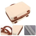 thumbnail image 3 of WEUVEB Portable Retro Beige Makeup Case with Handle Sturdy ABS Cosmetic Organizer for Home, 3 of 8