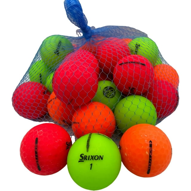 Golf Ball Planet - Srixon Soft Feel Recycled Golf Balls (3A/Good, 24 Pack, Matte Color Mix)