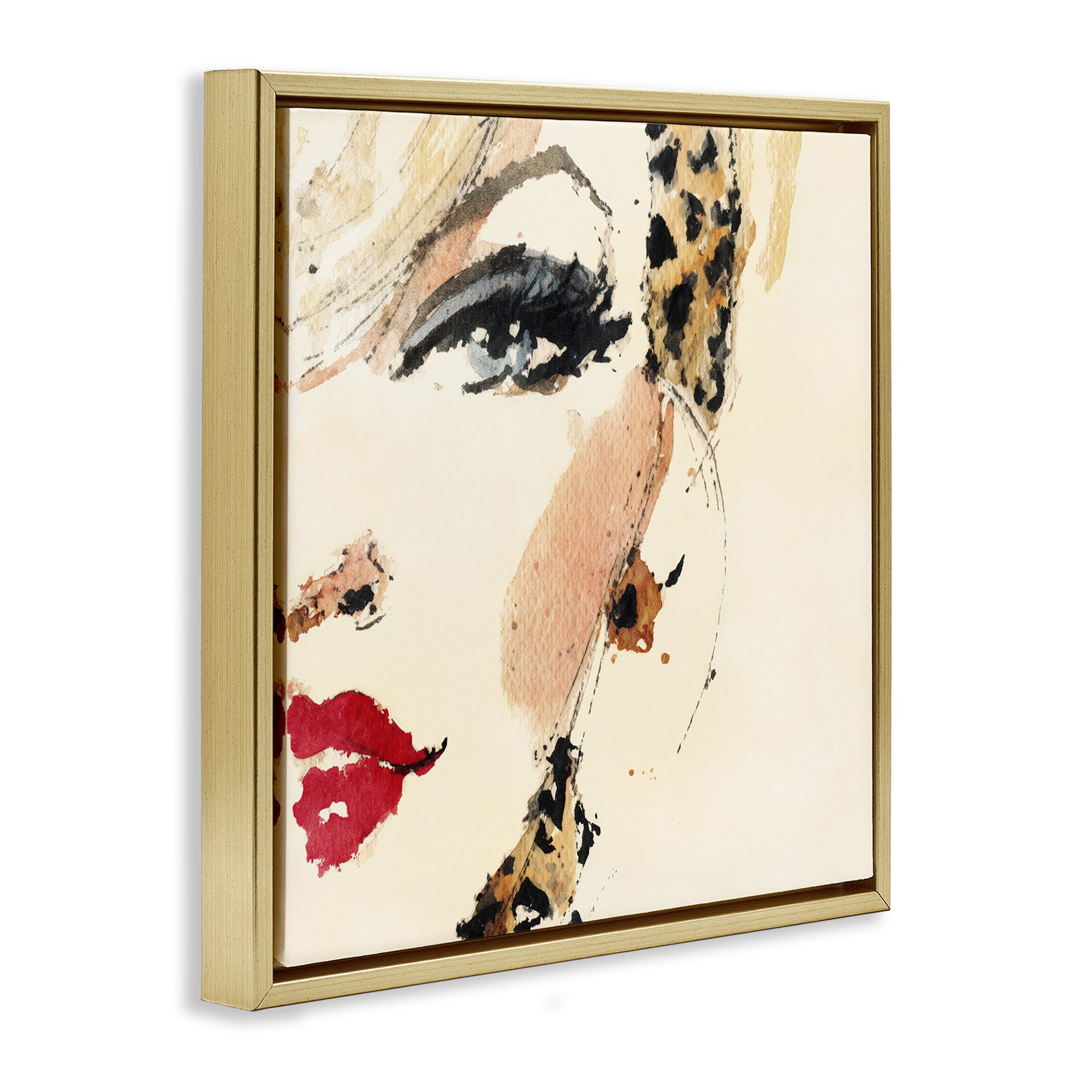 Stupell Industries Crimson Enigma Lipstick Gold Framed Floater Canvas Wall Art, design by Svetlana Aleynikova