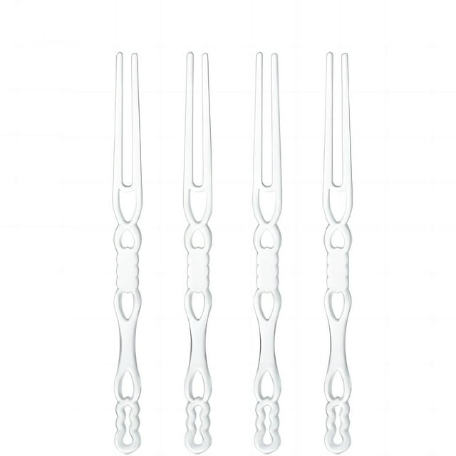 Tenedor de fruta transparente, 100 unidades, desechable, de bambú, para aperitivos, pasteles de luna, de plástico, para tartas.