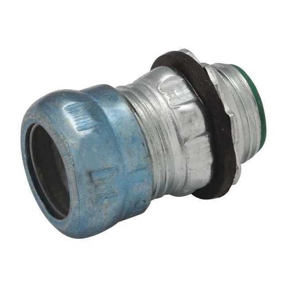 Raintight Emt Insulated Compression Connector, Steel, 1 In. Trade Size, 15 Per Box