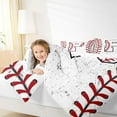 thumbnail image 4 of Manfei Letter P Monogrammed Full Size Comforter Sets,Baseball Game Lover Bedding Comforter Set,White Red Bedding Sets For Boys,Microfiber Room Decorative Reversible,3 Pieces, 4 of 8