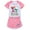 Pink, variant on Girls' short sleeved set Super Kitties, children's girls' short sleeved T-shirt shorts sports set, game cartoon fashion casual set, suitable for children aged 3-10