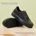 thumbnail image 5 of FOSDUO Women's Glitter Platform Sneakers Bling Thick Sole Rhinestone Sequin Lace-Up Non-Slip Breathable Casual Shoes for Wedding Party Daily Wear(Black Glitter,US6), 5 of 7