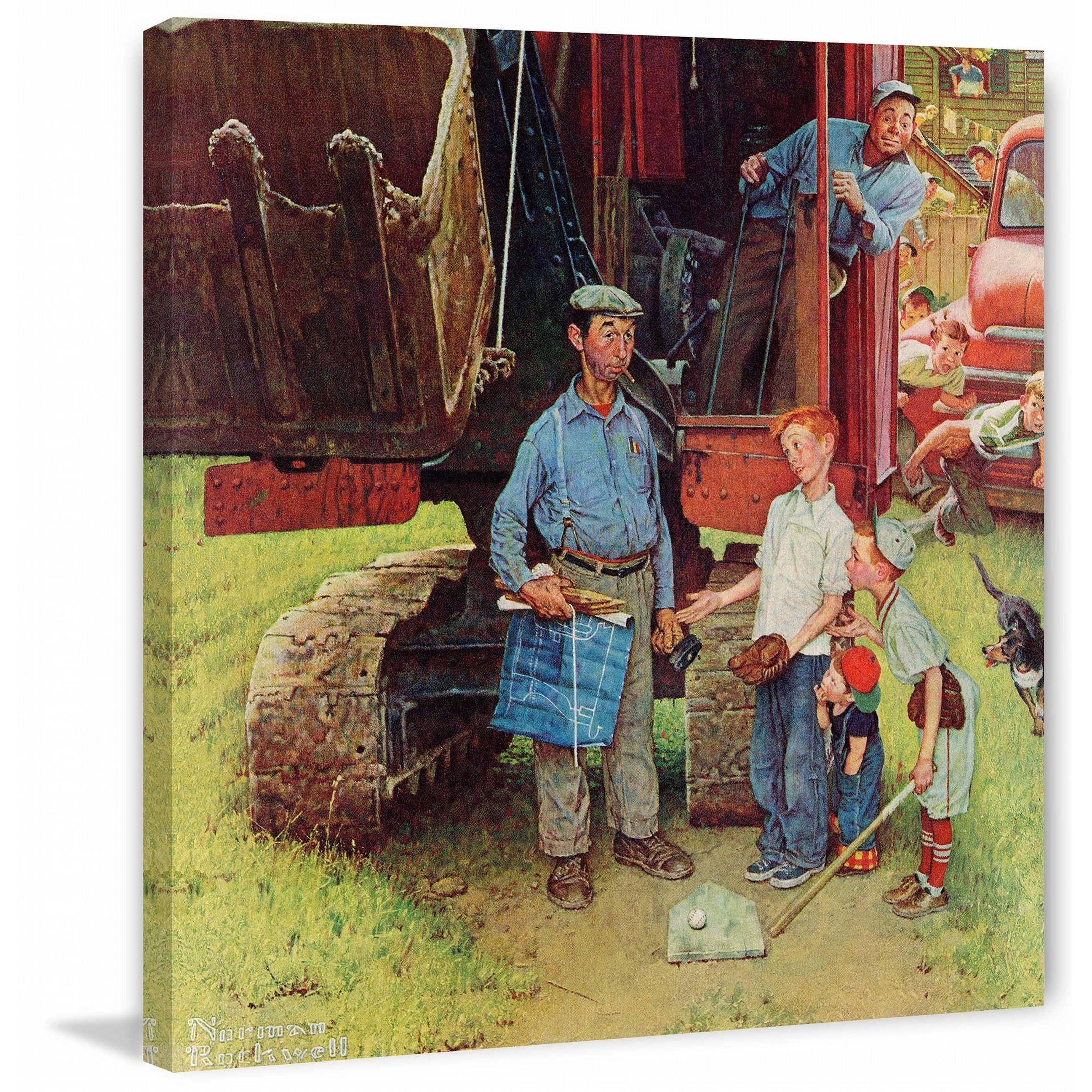Marmont Hill Construction Crew by Norman Rockwell Painting Print on Canvas