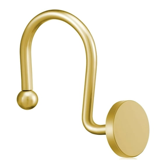 LAMIRO Gold Shower Curtain Hooks Rustproof Shower Curtain Rings For Bathroom Metal Shower Hooks For Shower Curtain Rod Modern Decorative Shower Curtain Hangers