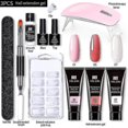 thumbnail image 2 of Kit de poligel Uv para manicura, juego de extensiones de uñas, solución antideslizante, herramienta artística de esmalte acrílico, diseño de yemas de los dedos, 2 of 5