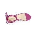 thumbnail image 4 of BLISSFUL STEP Women's Clear Strap Block Heel Lace up Heels Sandals Hot Pink (Size 8.5), 4 of 7