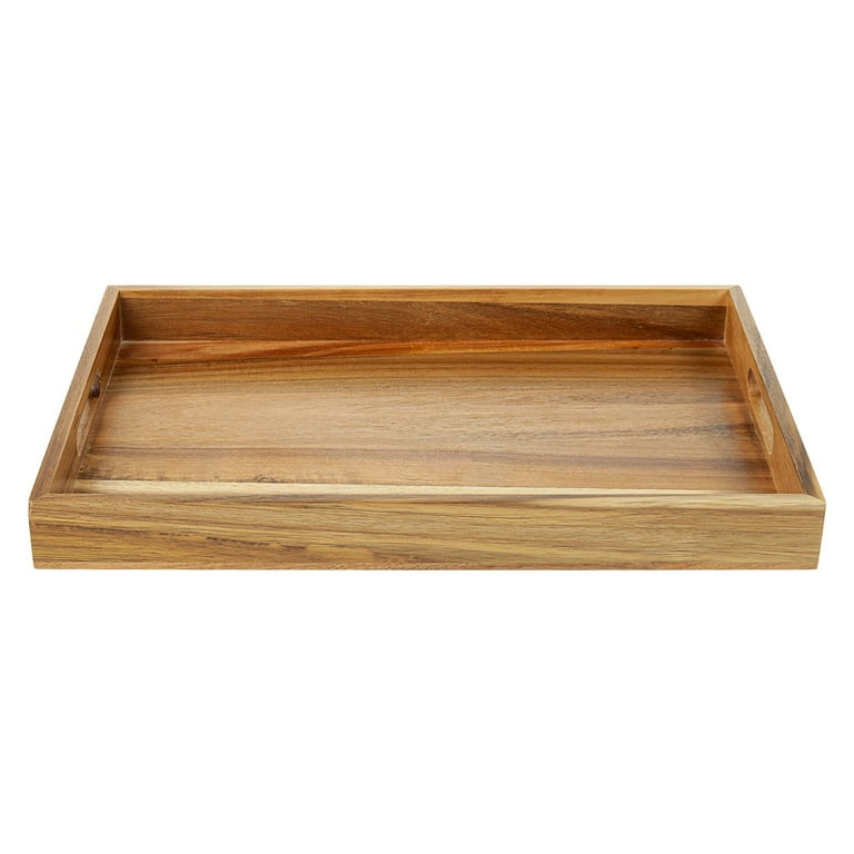 APMAX INC Acacia Wooden Serving Tray, Rectangular 16.5 Inches