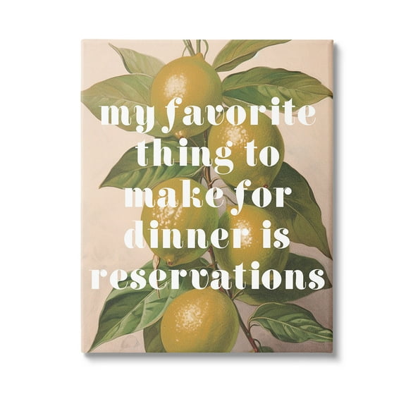 Stupell Industries Funny Dinner Reservations Food & Beverage Painting Gallery Wrapped Canvas Art Print Wall Art, 16 x 20