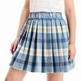 thumbnail image 5 of HAOTAGS Plaid Skirts for Girls,High Waisted Pleated School Uniform Mini Skirt Blue 11-12 Years, 5 of 5