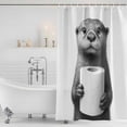 thumbnail image 2 of Cute Otter Shower Curtain, Waterproof Shower Curtains for Bathroom, Funny Animal with Toilet Paper Washable Fabric Bathtub Curtain Set Bath Decor with 12 Hooks Extra Long 72"x96", 2 of 6