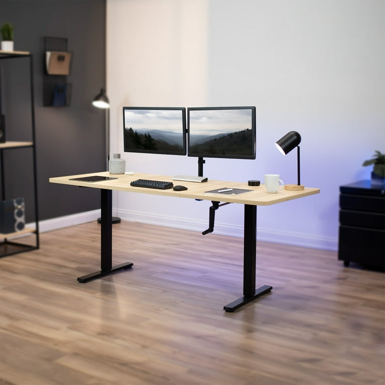 VIVO Manual 71” x 30” Stand Up Desk, Light Wood Table Top VIVO Manual 71” x 30” Stand Up Desk, Light Wood Table Top
