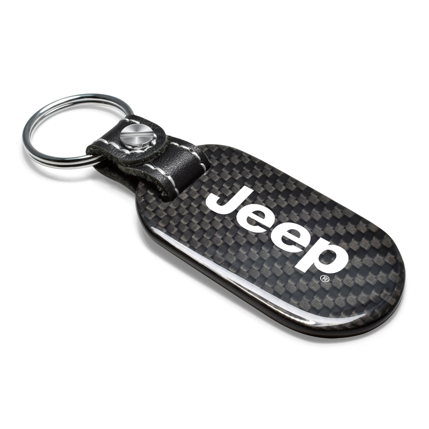 Jeep Real Carbon Fiber Dog-Tag Style Key Chain