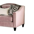 thumbnail image 2 of HomeRoots Decor Fabric Upholstered Wooden Loveseat with Sloped Track Arms, Pink, 2 of 3