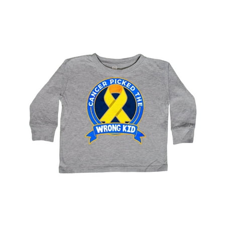 

Inktastic Childhood Cancer Pediatric Cancer Ribbon Gift Toddler Boy or Toddler Girl Long Sleeve T-Shirt