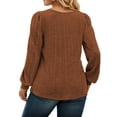 thumbnail image 2 of NISVIYA Women Tunic Tops Square Neck Blouse Long Puff Sleeves Shirts Loose Fit Sweater Casual Tops Fall Fashion, 2 of 5