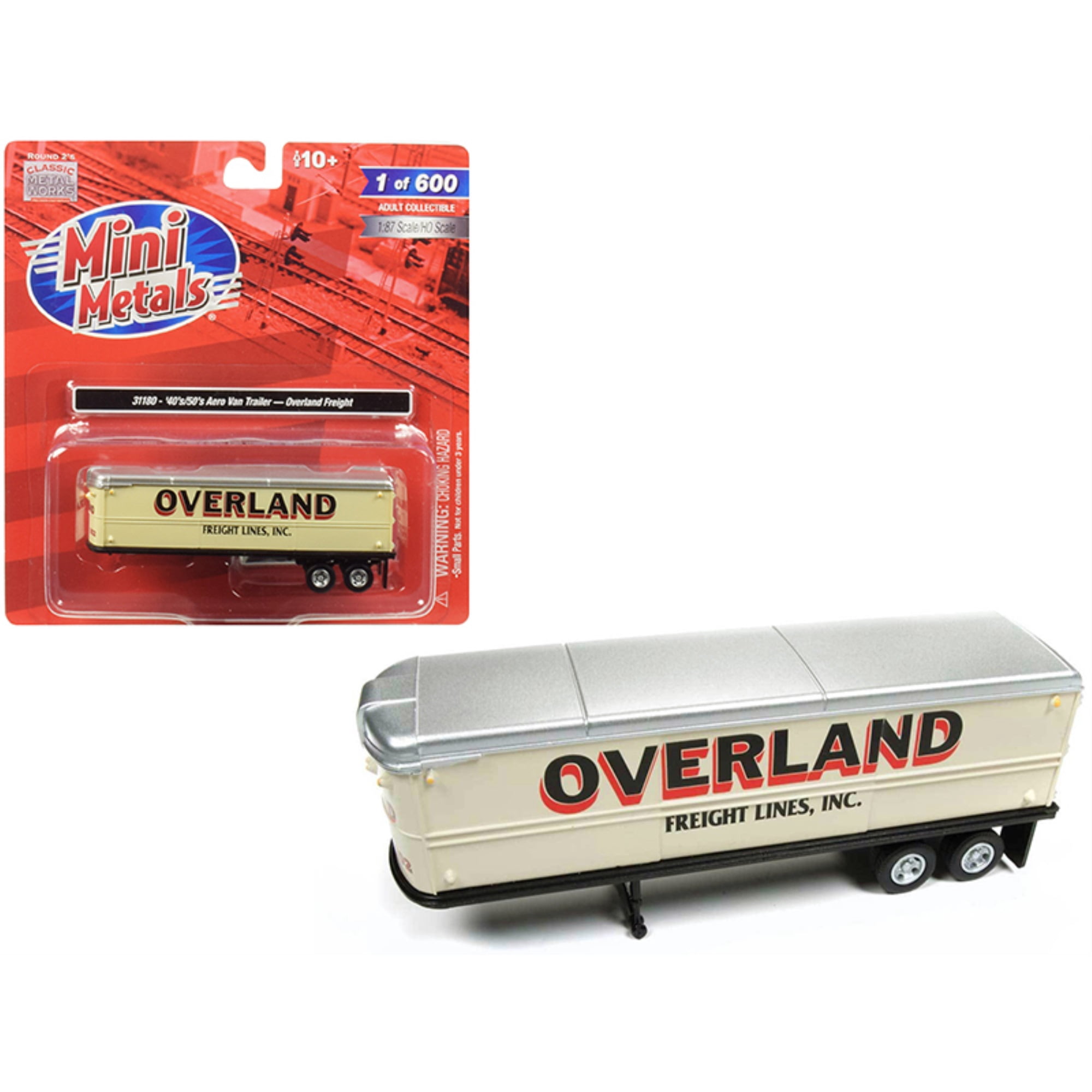 Camion Vintage Structo Overland Freight Lines - Années 60 - Cabine Chromée Et Remorque Orange En Acier Pressé