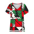 thumbnail image 6 of JTZGDY Western Shirts for Women Vintage African Dashiki Print Summer Short Sleeve Casual V Neck Contrast Color Ethnic T-Shirts Trendy Ladies Flowy Tunic Blouse White M, 6 of 6