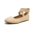 thumbnail image 4 of BURUDANI Mary Jane Shoes For Women Ladies Ballet Flats With Elastic Crossed Ankle Strap NUDE Size 8.5, 4 of 8