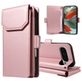 thumbnail image 6 of ELEHOLD Wallet Case For Google Pixel 7, Luxury PU Leather Shockproof Magnetic Flip Kickstand Card Slots Cash Pocket Wallet Case With Detachable Lanyard, Rosegold, 6 of 11