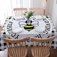 thumbnail image 5 of Rectangle Tablecloth Waterproof for Kitchen, Animal Bees Buffalo Check Plaid Black and White Polyester Wrinkle Textured Tablecloths, Indoor/Outdoor Decor Desktop Protectors Tablecloths, 60"x84", 5 of 6