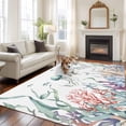 thumbnail image 2 of Large Area Rugs for Living Room Bedroom, Coastal Jellyfish 6'x9' Rug Washable Carpet Runner Indoor Outdoor, Ocean Nautical Starfish Coral Seaweed Non Slip Floor Mats Rug for Kitchen, Playroom, 2 of 8