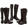 thumbnail image 4 of YLYL Womens Mens Knee High Boots Round Toe Low Heel Side Zipper Medieval Knight Cosplay Tall Boot, 4 of 8