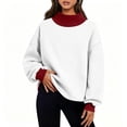 thumbnail image 2 of POROPL Womens Sweatshirts,Oversized Mock Neck Pullover Sweatshirt Casual Long Sleeve Fleece Top, 2 of 7