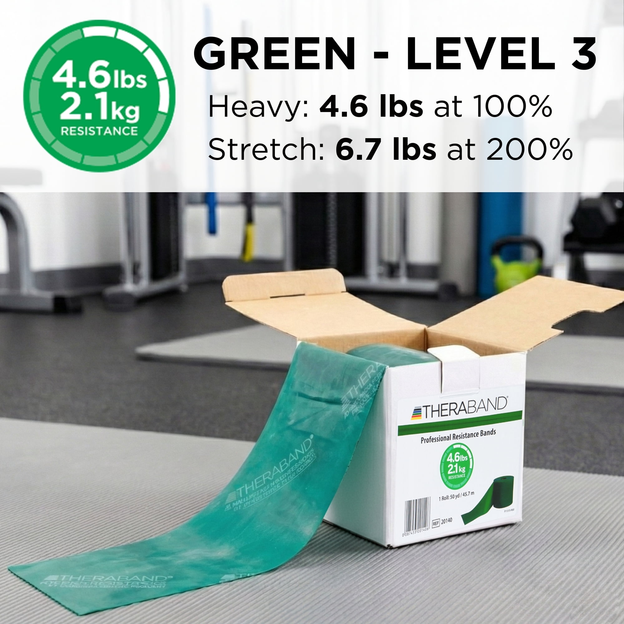 THERABAND Resistance Bands, 50 YD, Green, Heavy Thickness, 4.6 LBS Resistance, Level 4