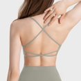 thumbnail image 4 of Women Bras Thin Shoulder Strap Shock-absorbing Running Fitness Bra Beautiful Back Sexy Yoga Gathering Sports Bra Wireless Bras for Women Gray 2XL, 4 of 4