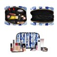 thumbnail image 5 of 3-Piece Travel Toiletry Bag Set, Hanging Wash Bag with Makeup Bag & Brush Case,Waterproof Cosmetic Organizer for Travel, Gym & Home Ocean Stripes Shells Artwork, 5 of 10