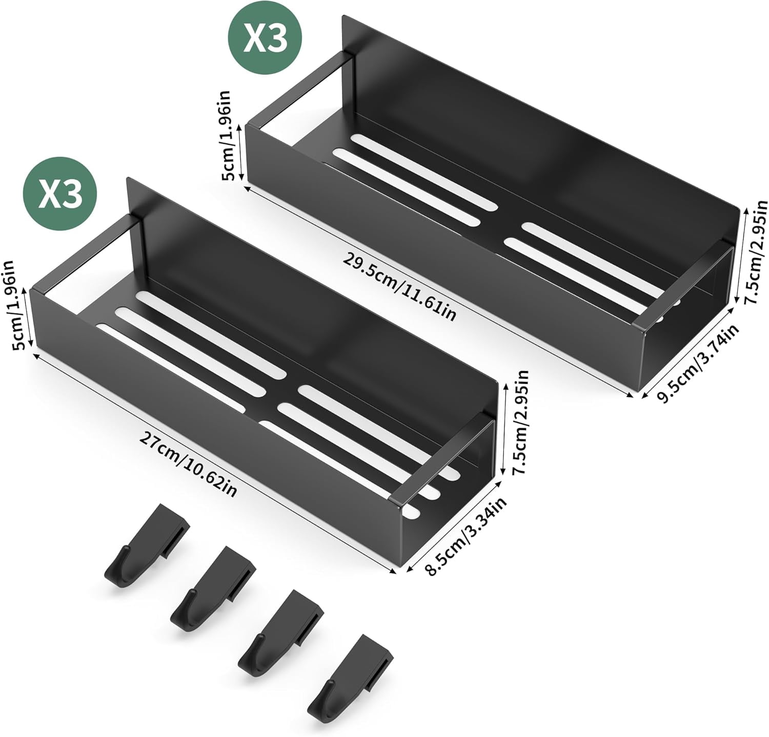 BAODELI 6 Pack Magnetic Spice Rack Organizer Storage for Refrigerator and Oven, Fridge Organizers and Shelf